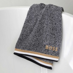 Serviette de bain Iconic Stripe black par Hugo Boss
