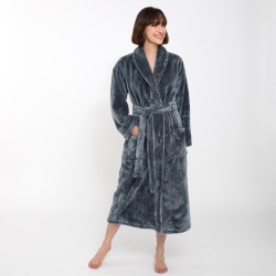 Robe de Chambre longue chouchou bleu gris par Olivier Desforges
