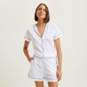 Pyjama short Anafi blanc par Laurence Tavernier