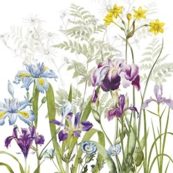 Serviette de table Iris d'hiver blanc par Garnier Thiebaut