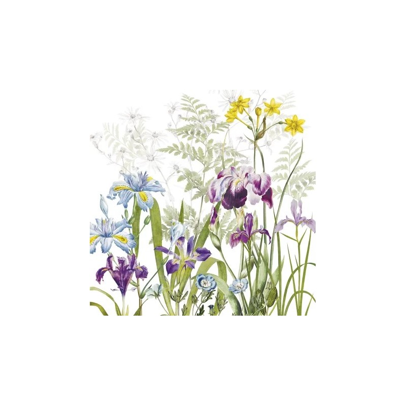 Serviette de table Iris d'hiver blanc par Garnier Thiebaut