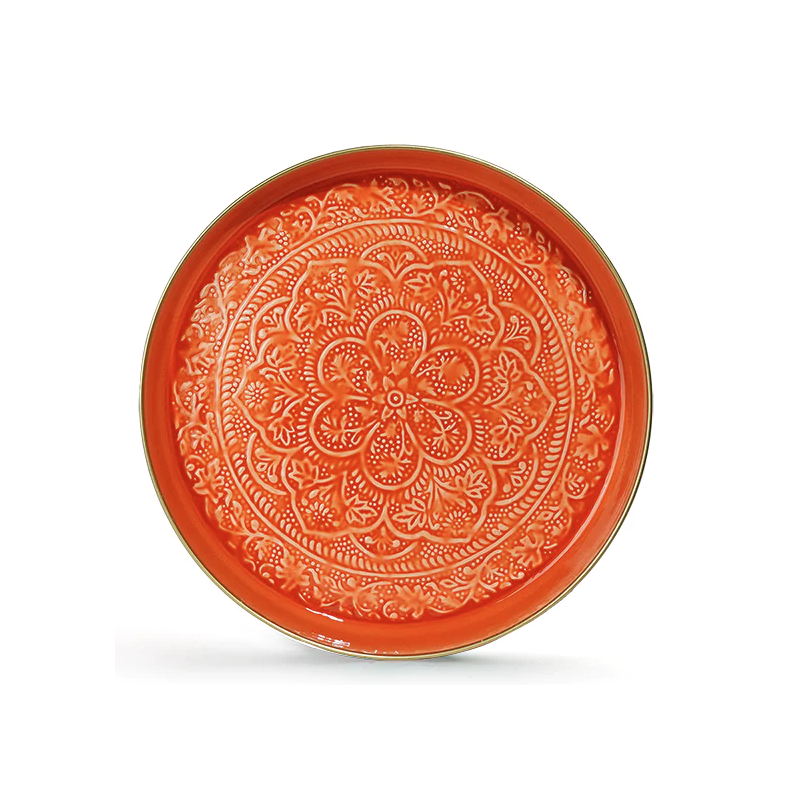 Plateau Berbère orange 45 cm par BazardeLuxe