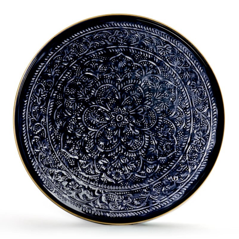 Plateau Berbère navy 45 cm par BazardeLuxe
