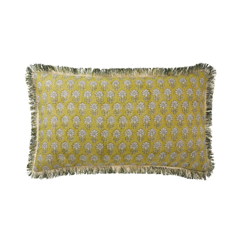 Housse de coussin Indira Olive par Olivier Desforges