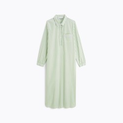 Chemise de nuit longue essentiel rayé jade par Laurence Tavernier