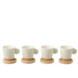 tasse café céramique blanc naturel base bambou