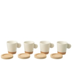 tasse café céramique blanc naturel base bambou