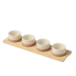 Service à apéro naturel et blanc
