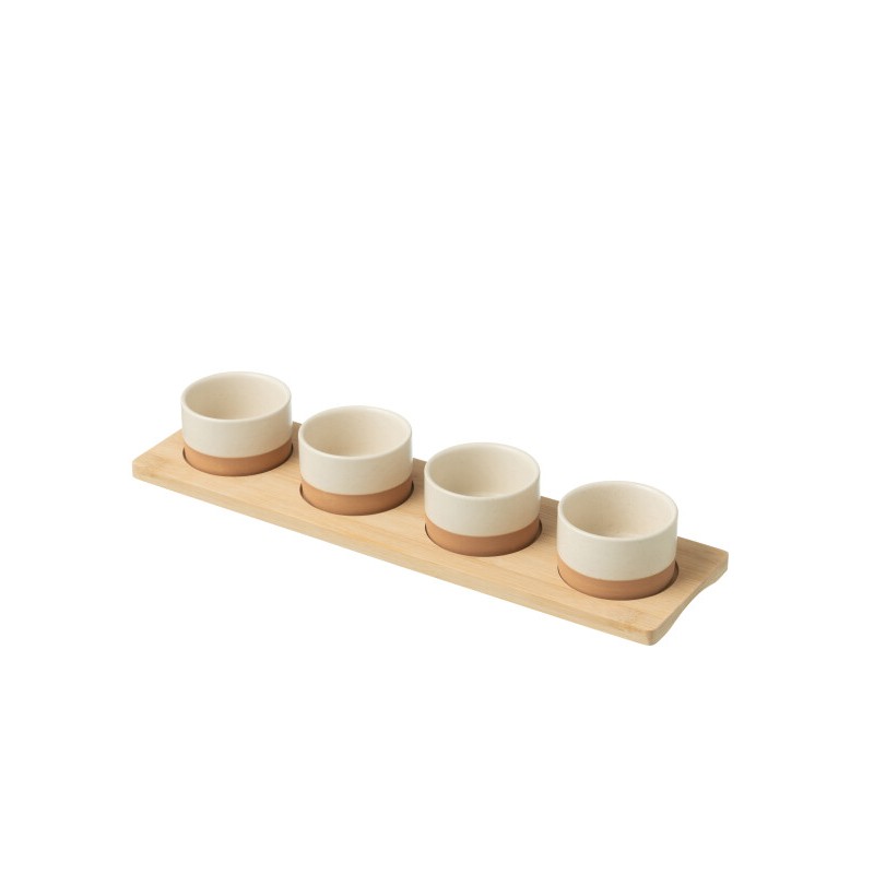 Service à apéro naturel et blanc