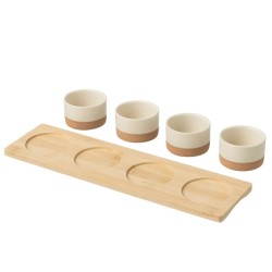 Service à apéro naturel et blanc