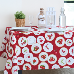 Tissu Enduit Fraise en 155cm