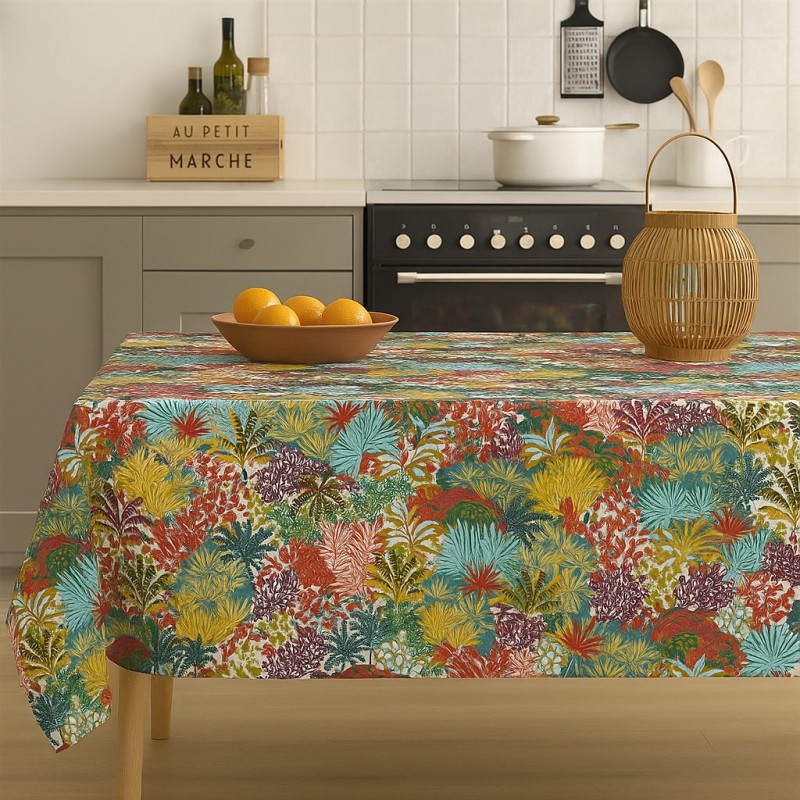 Tissu Enduit Garrigue multico en 155cm