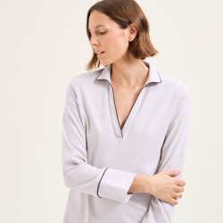 Chemise de nuit courte Paola greige par Laurence Tavernier