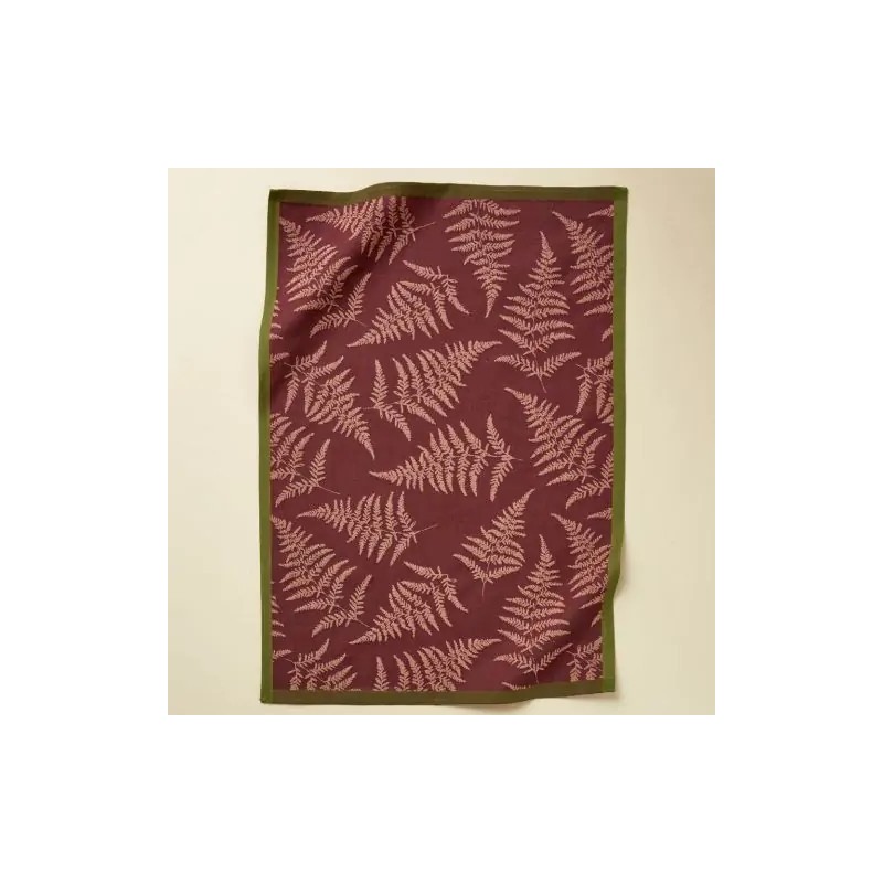 Forêt enchantée bordeaux torchon par Sylvie Thiriez