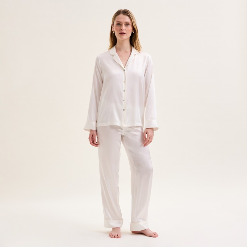 Pyjama Constance écru soie par Laurence Tavernier