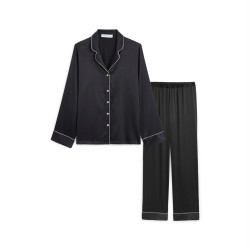 Pyjama Constance Charcoal soie par Laurence Tavernier