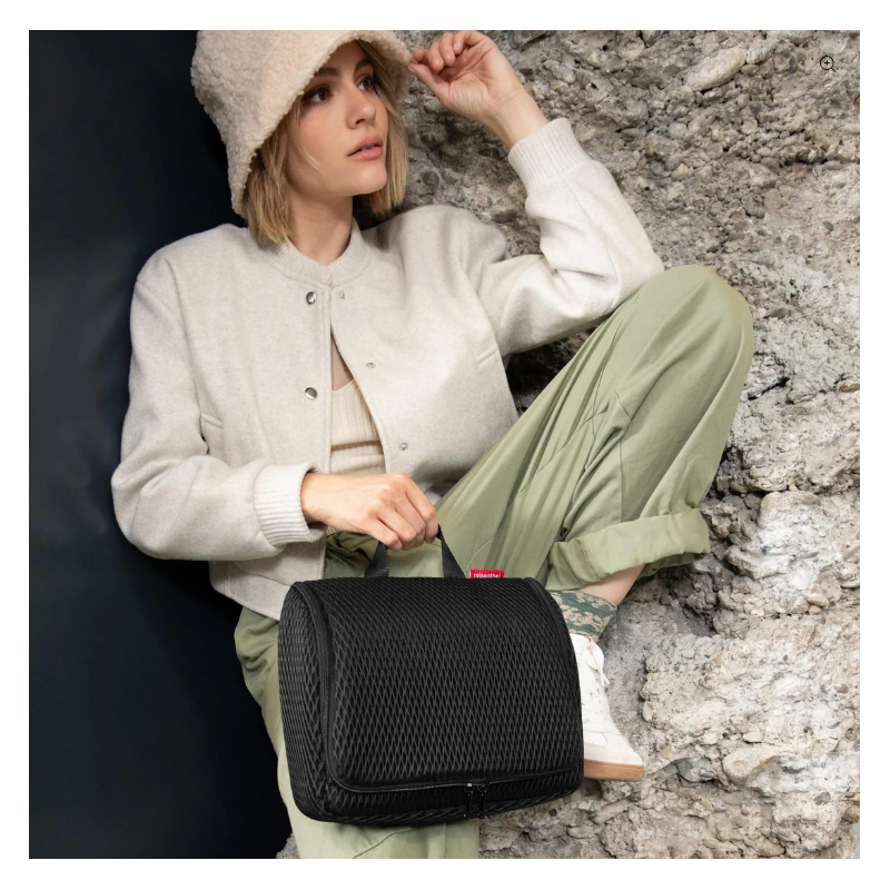 Trousse de toilette XL à suspendre Mesh black par reisenthel