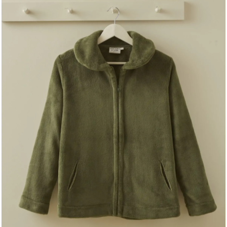 Veste polaire kaki par Sylvie Thiriez