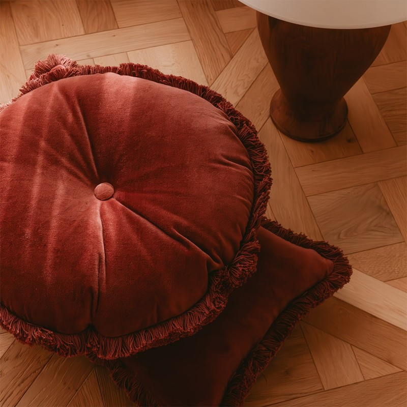 Coussin Romulus Bruyère par Desforges